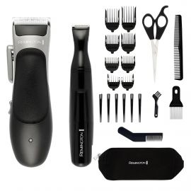 Remington Stylist Hair Clippers with Self-Sharpening Ceramic Blades (25 Piece kit incl. Hair Clipper & Detail Trimmer, 8 Comb Lengths (3mm-25mm), 40mins Usage, Cordless, Storage Bag) HC367